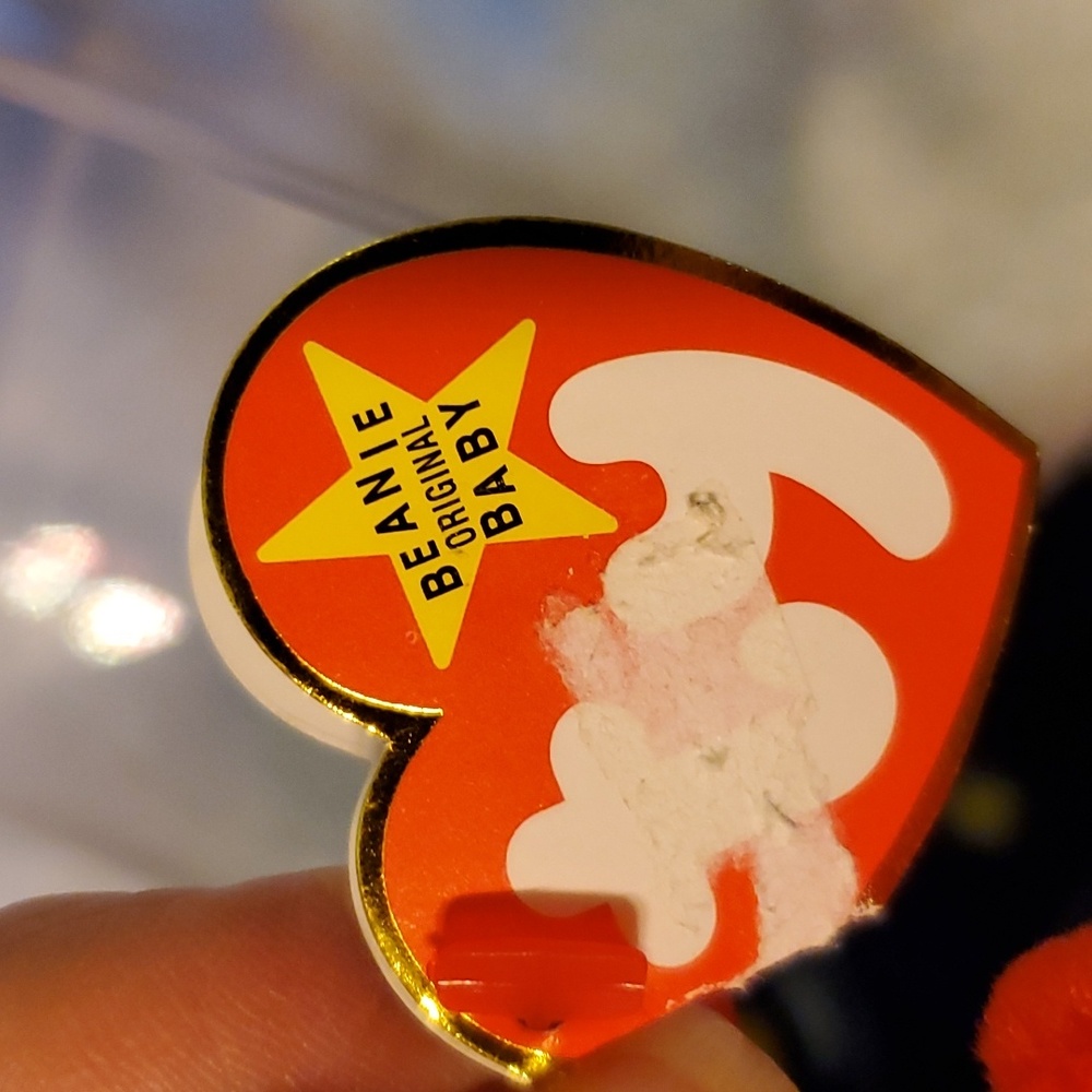 Retired Tabasco Beanie Baby in acrylic.